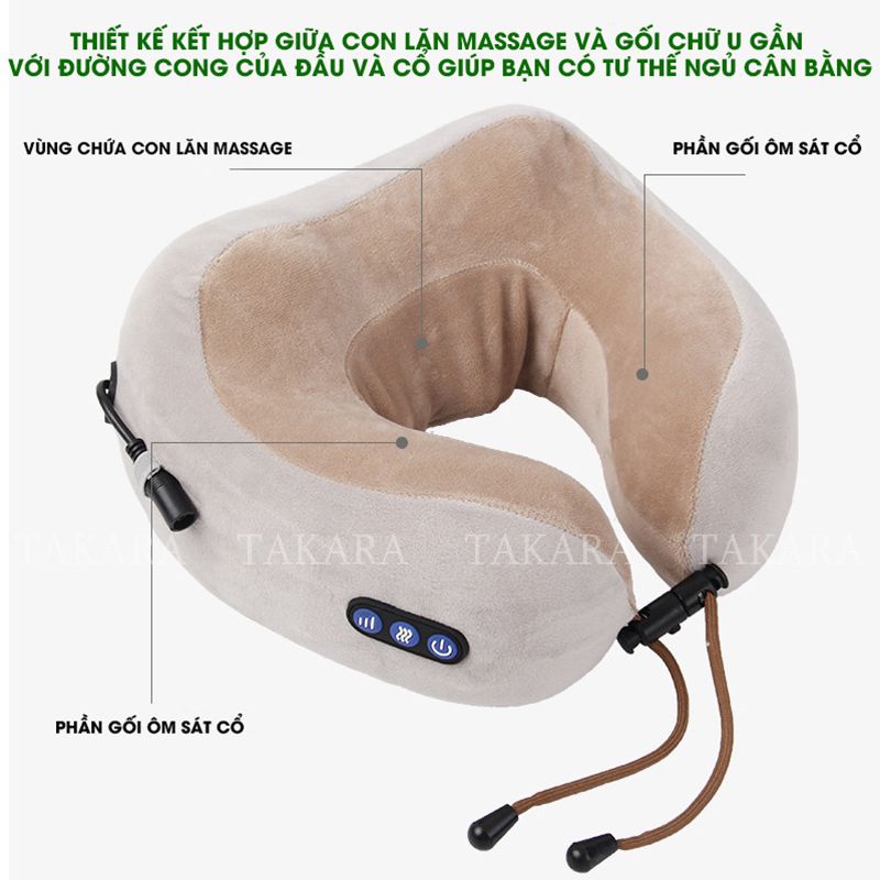 Máy Massage Cổ Vai Gáy, Mát Xa Xung Điện Cùng 5 Đầu Rung Takara Trị Liệu Nhức Mỏi JT88