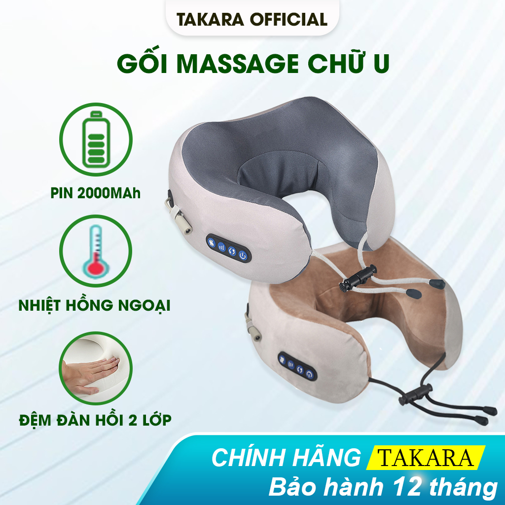 Máy Massage Cổ Vai Gáy, Mát Xa Xung Điện Cùng 5 Đầu Rung Takara Trị Liệu Nhức Mỏi JT88