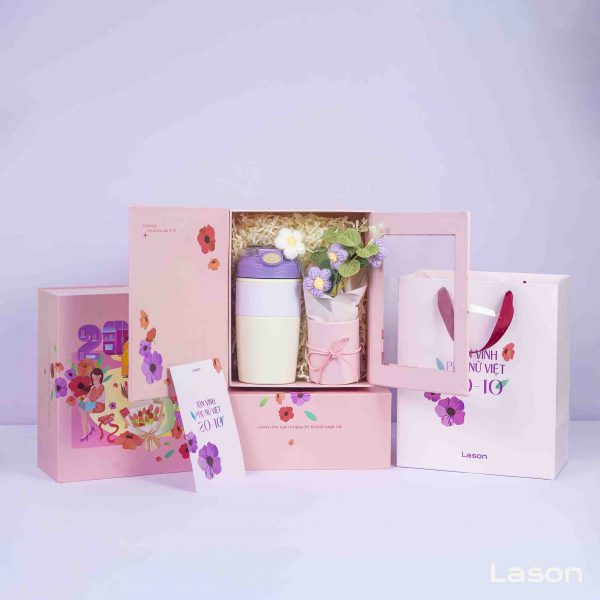 Set combo hộp quà Tôn Vinh - Bình pastel 420ml