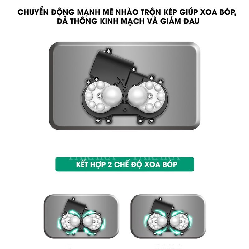 Máy Massage Cổ Vai Gáy, Mát Xa Xung Điện Cùng 5 Đầu Rung Takara Trị Liệu Nhức Mỏi JT88